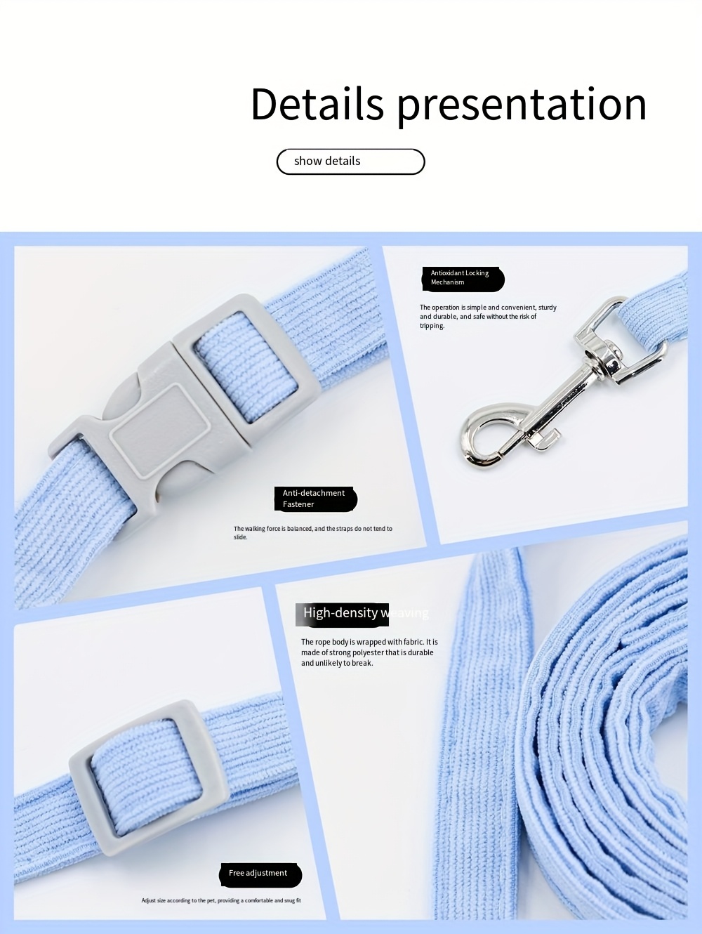 universal chest and back leash for small pets cats and dogs Product details 6