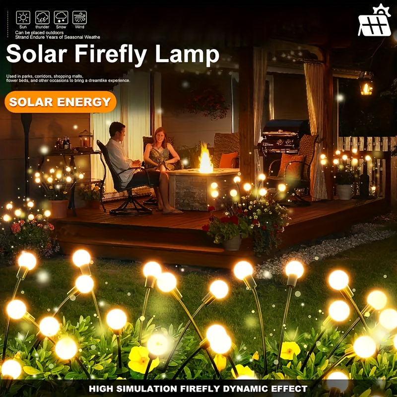 

12-led Solar Garden Decor Light, Solar Decoration Lights, 8leds Solar Firefly Light, 4led Ip65 Outdoor Decorative Light, For Yard, Pathway, Garden