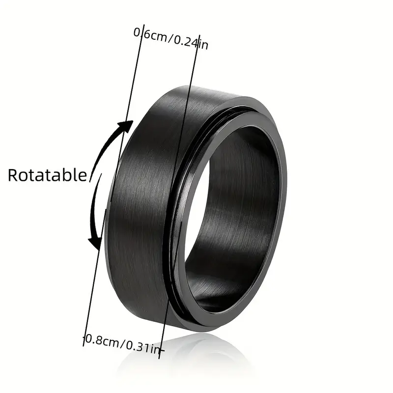 1pc mens rotatable wide ring casual party clothing accessories birthday gift for friends Product details 2