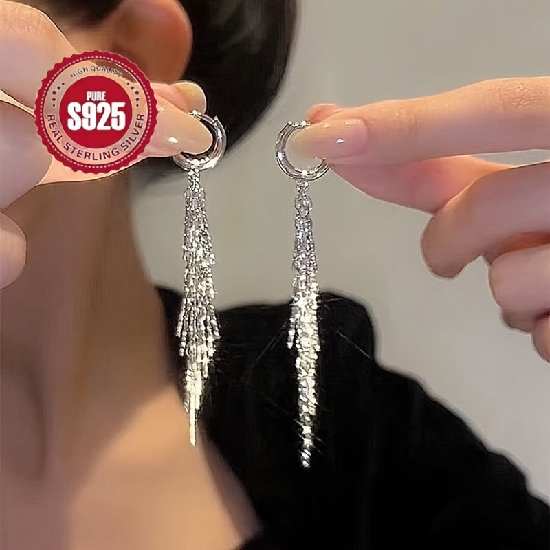 

925 Tassel Earrings Are And Slimming Earrings. Suitable For Women. Birthday Gift. Valentine's Day Gift.