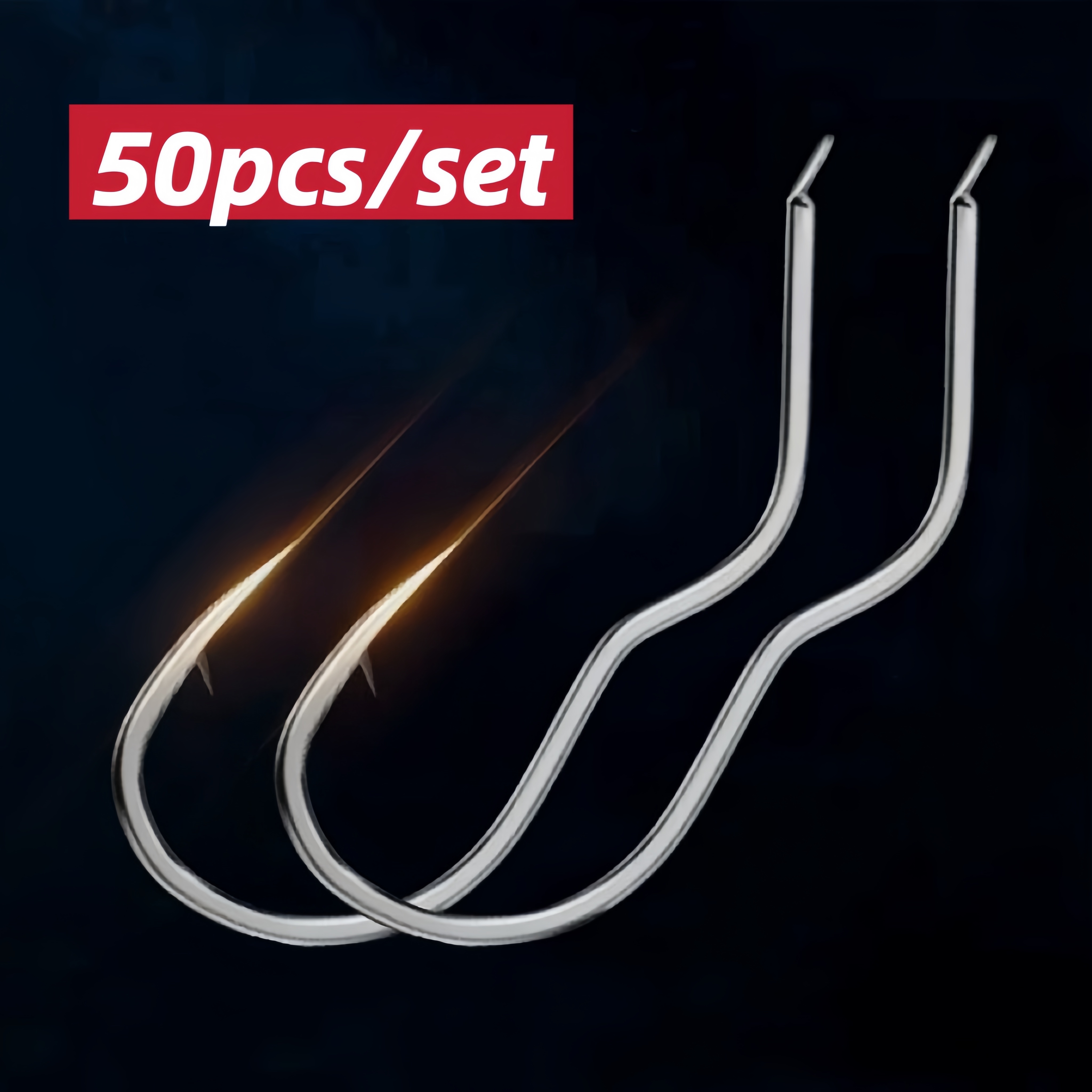 

50pcs High-strength Carbon Steel Fishing Hooks Set - Black, Automatic With & Anti-escape Features For Catching, Efficient Fishing Hooks|uniform Hook Design|carbon Steel Hooks, Fish Hooks