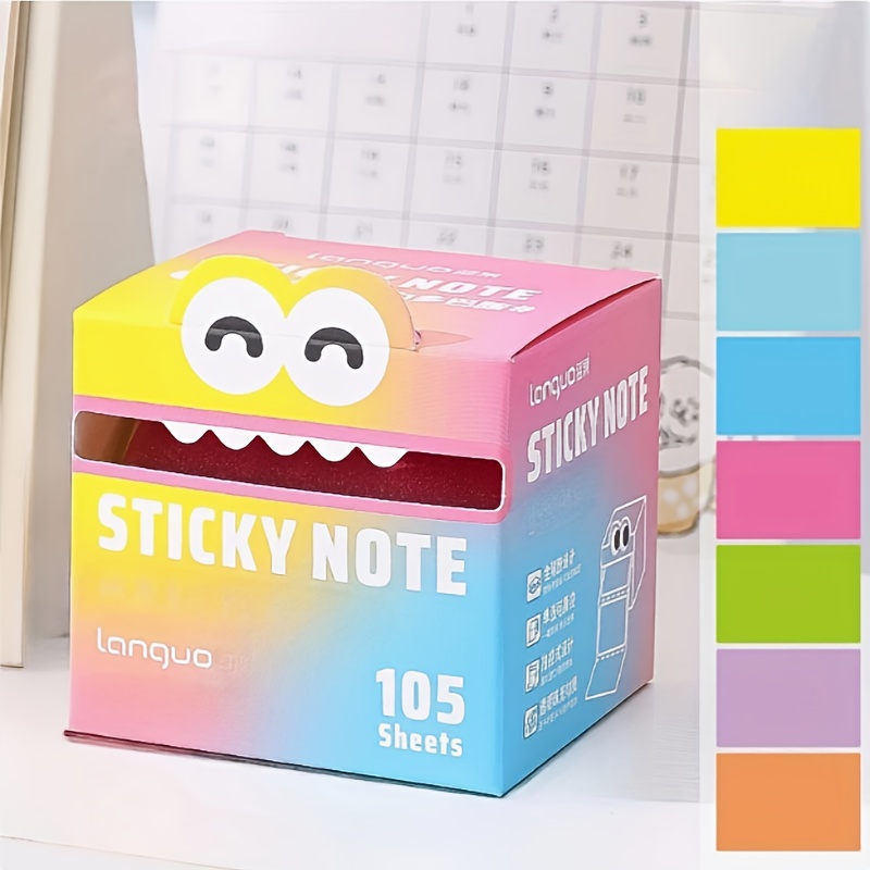 TEMU 105 Sheets Per Box Of Pull-out Sticky Notes, Transparent Sticky Notes, Pearlescent Sticky Notes, Office Stationery, Suitable For Home, Office,