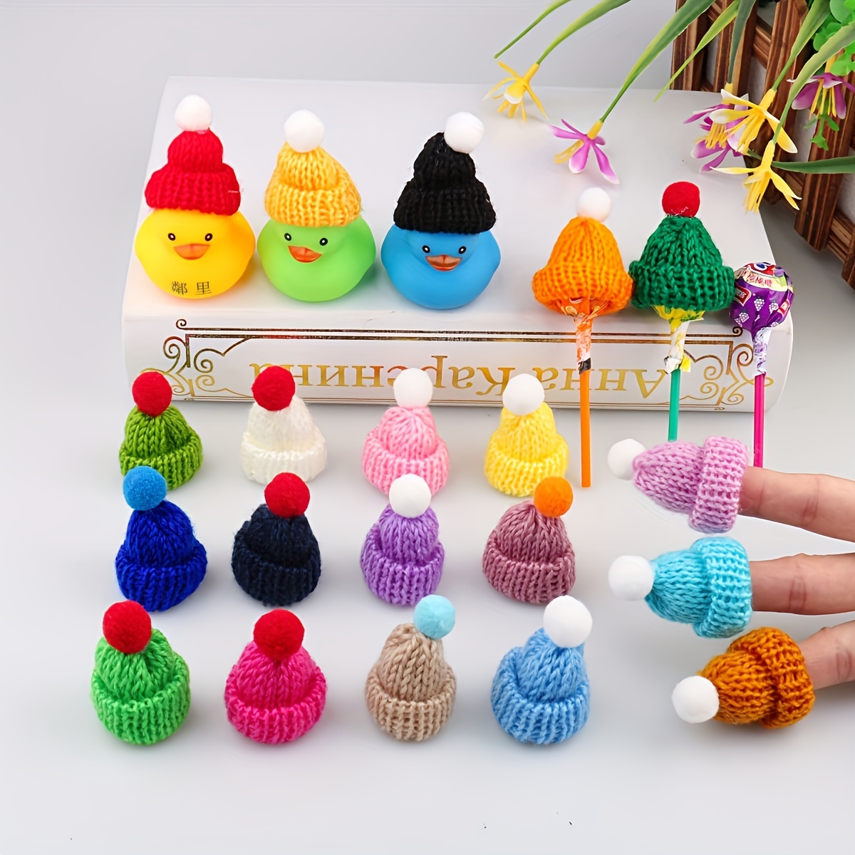 

5/10pcs Mixed For , Knitted Diy Small Hat , Christmas Cap For Stuffers