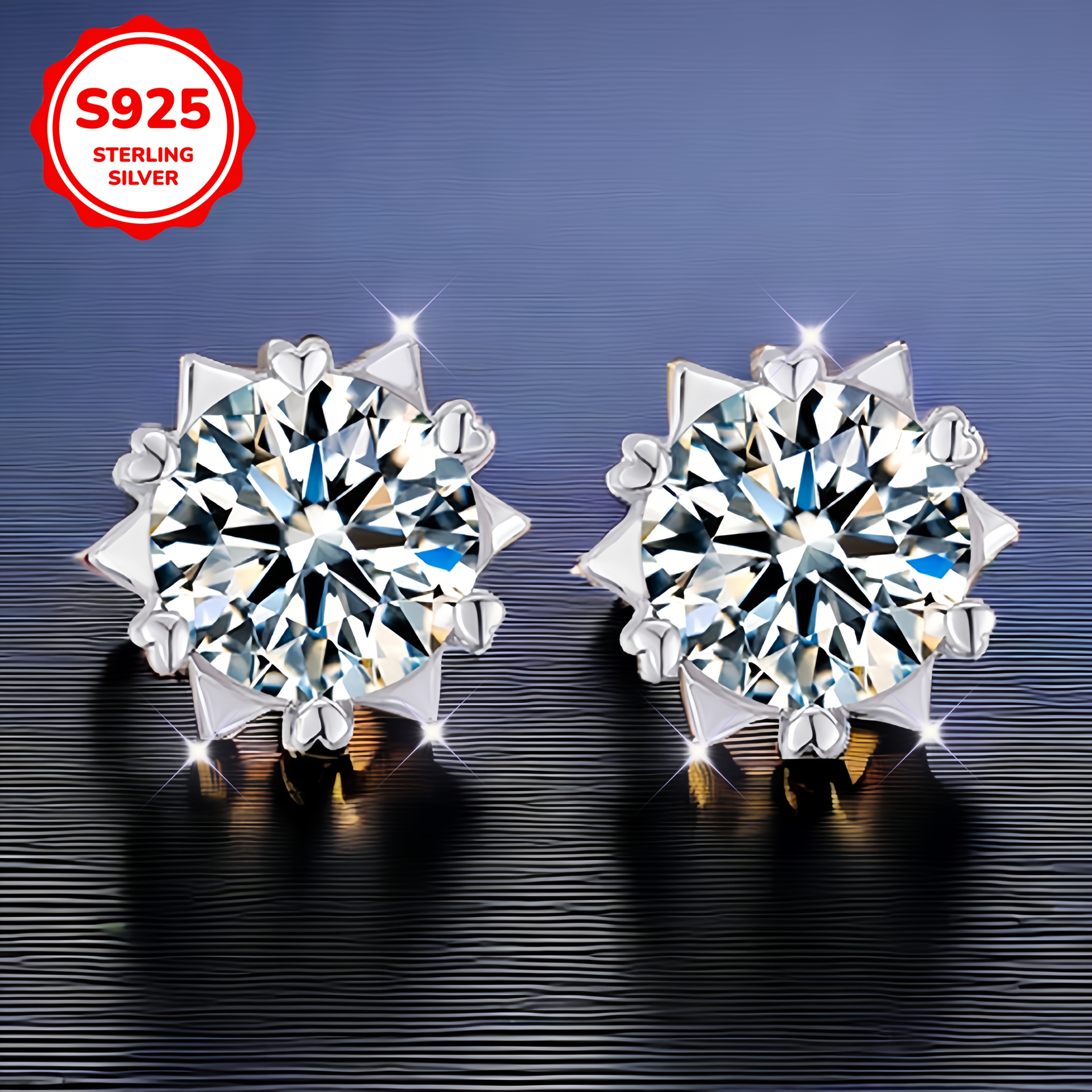 Women's 925 Sterling Silver Snowflake Earrings, Low Allergenic