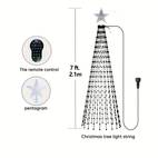 luz de de navidad led inteligente de 7 pies, animado de varios colores con 400 leds, control remoto y de aplicación, sincronización de , 12 , uso interior/exterior, impermeable, micrófono incorporado, alimentación de 110v-130v, enchufe de . uu., inalámbrico, pilas de botón no recargables