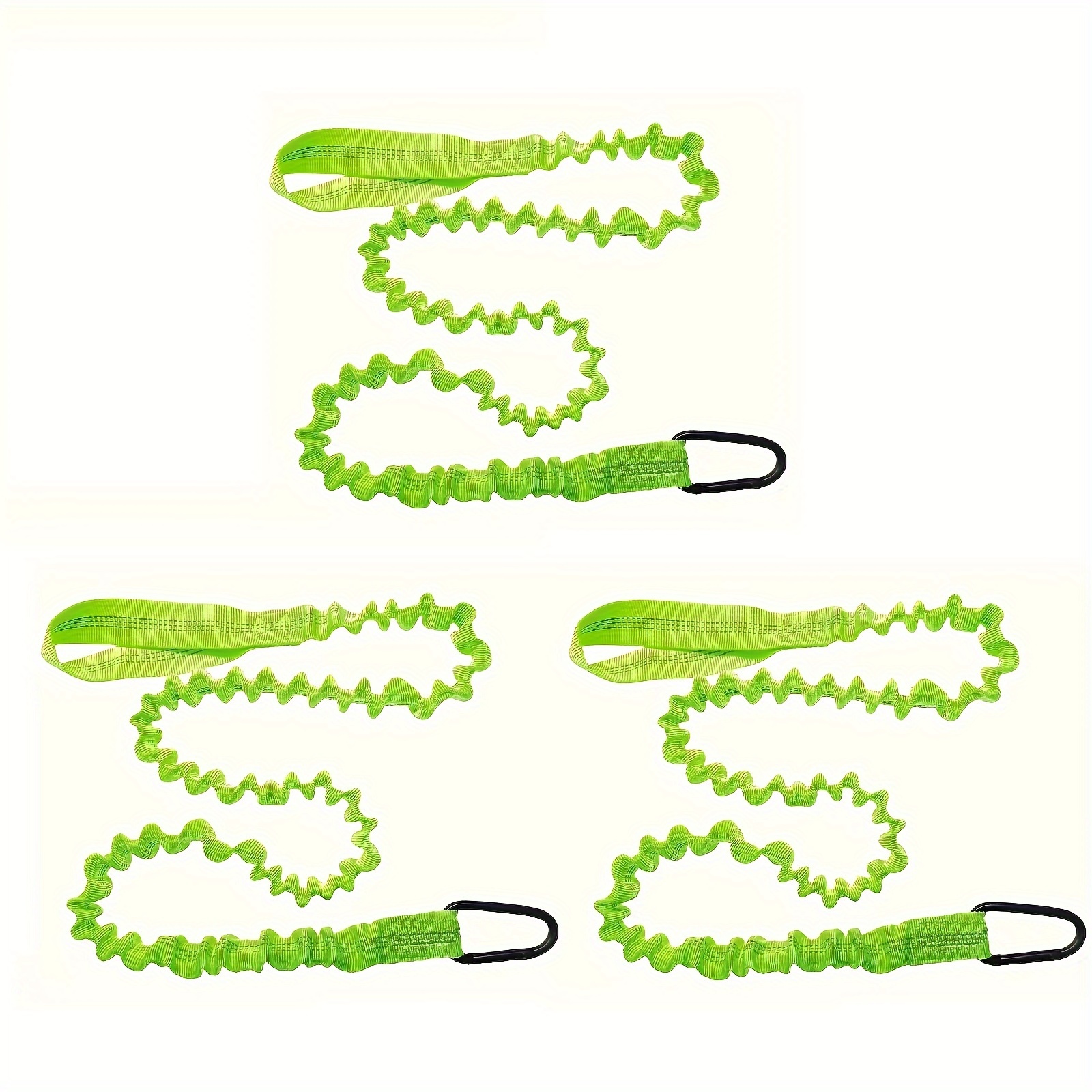 Temu – TEMU 1/3-pack Of Premium Reflective Elastic Kayak Paddle Leashes – Safety Hooks, Coiled Lanyards, Anti-lost Ropes, Durable Polyester Construction,