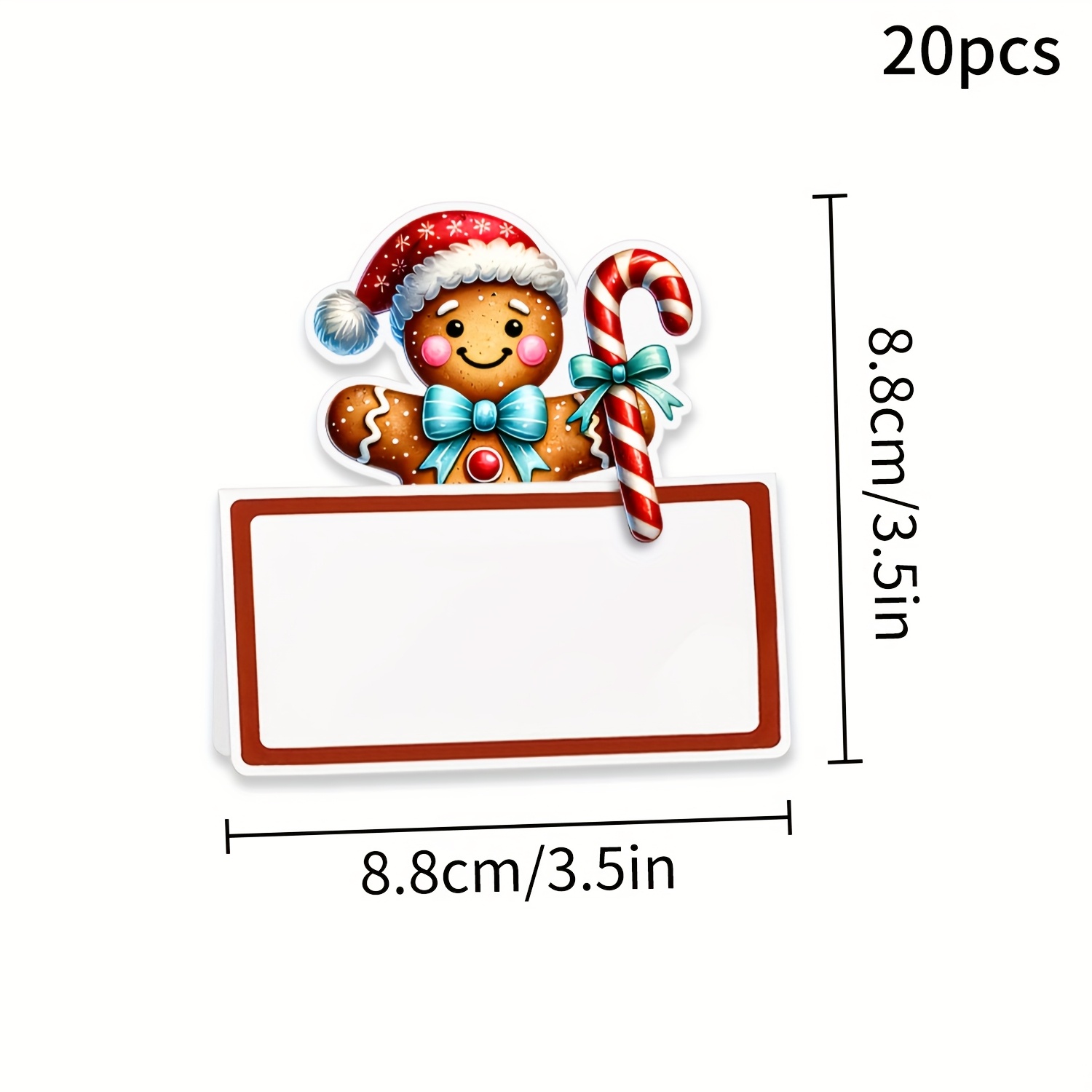 TEMU 10/20/50PZ Biglietti Posto per Decorazione Festa di Natale, Divertenti Biglietti Posto per Tavolo di Natale Decorati con Omino di Pan di Zenzero