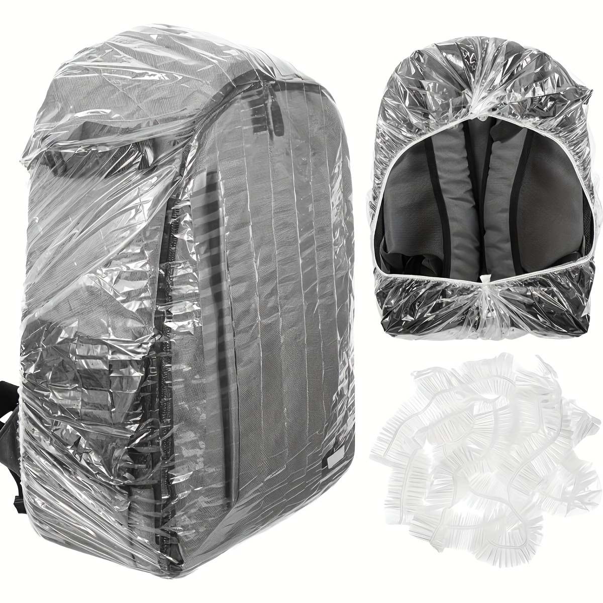TEMU 11pcs Rain Covers, Suitable For Backpacks, Disposable Lightweight Covers With Elastic Protection, Designed For 3.96 To 40.01 Of Backpacks, Ideal