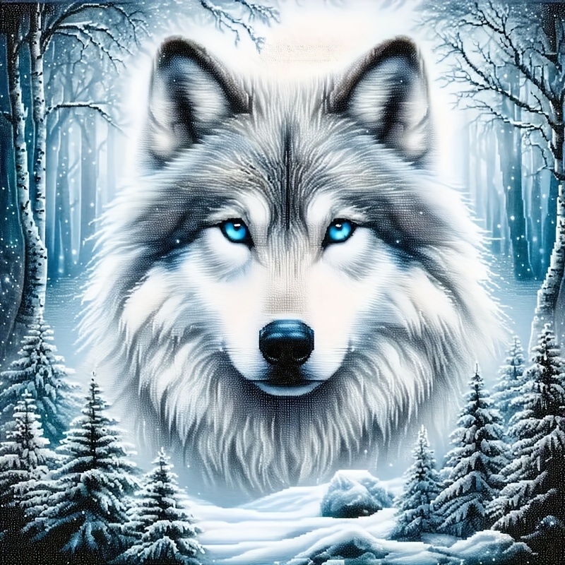 

Wolf Diamond Painting Kit 20x20cm - 5d Full Drill Round Acrylic Diamond Mosaic Art Craft For Home Decor, Relaxing Diy Project For Adults And Beginners, Animal Themed Wolf Design, Frameless