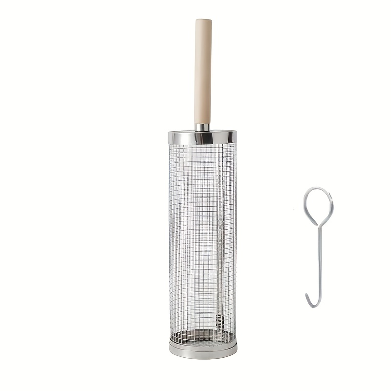 E-shop 3-teiliges Set BBQ-Käfige mit Griffen, aus 304 Edelstahl, hitzebeständige Grillzubehör-Set, tragbare Outdoor-BBQ-Ausrüstung, runde