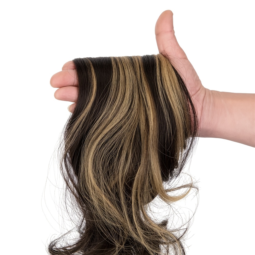 18 claw clip ponytail extension for women long curly heat resistant synthetic hair versatile 23 6 long ponytail with bangs   all   everyday stylish hairpiece natural look ponytail heatresistant fiber details 1