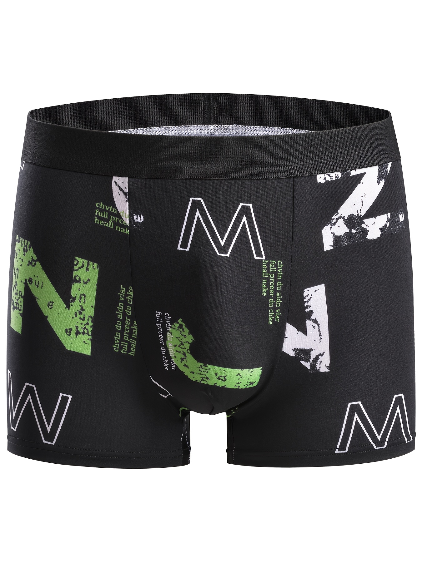 [Stylish] Breathable Men's Boxer Briefs - Soft, Stretchy Polyester-Elastane Blend, Geometric and Pop Culture Patterns, Ideal for Sports & Casual Wear