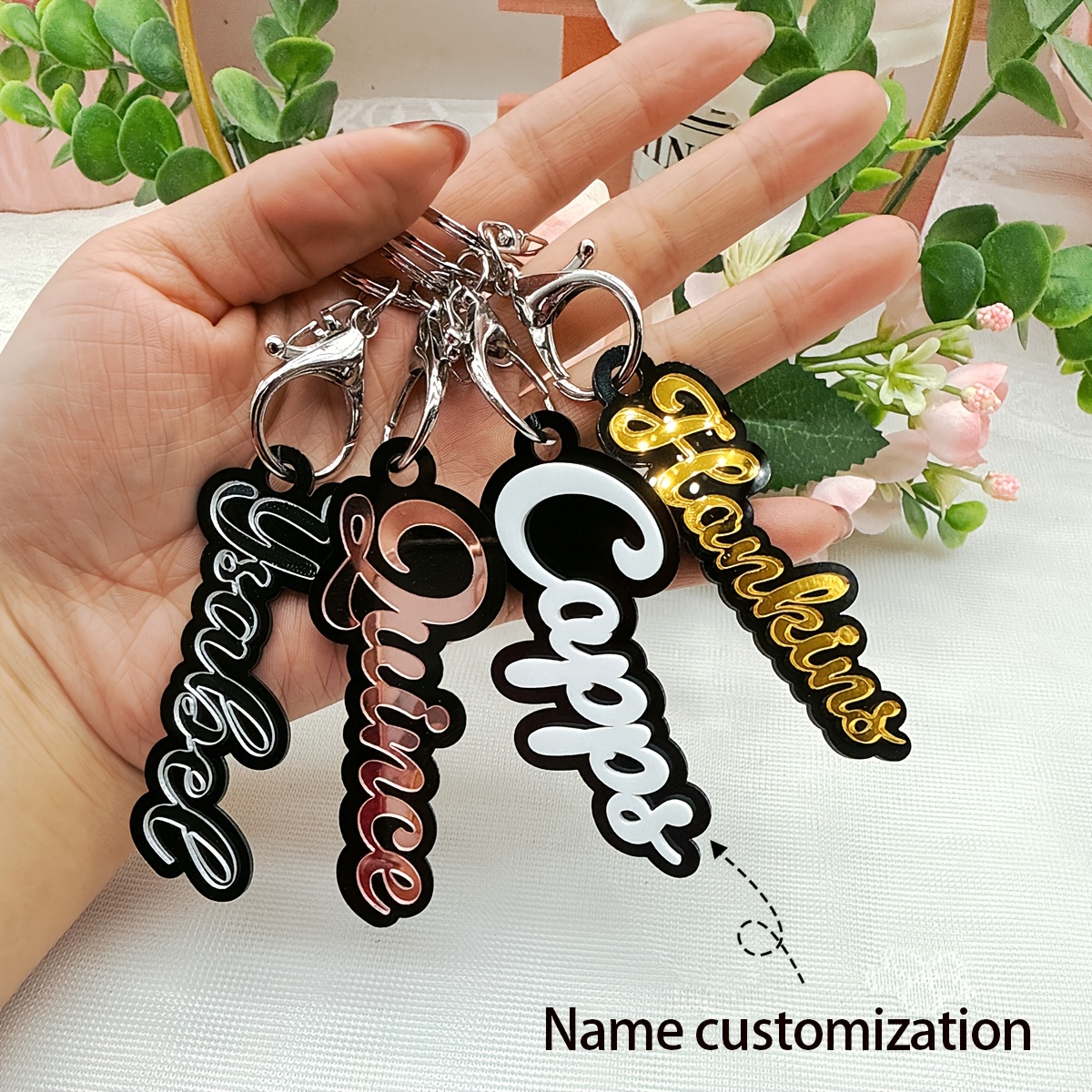 

Custom Acrylic Name Keychain - Personalized Letter Charm For Bags, Luggage - Ideal Valentine's Day Gift