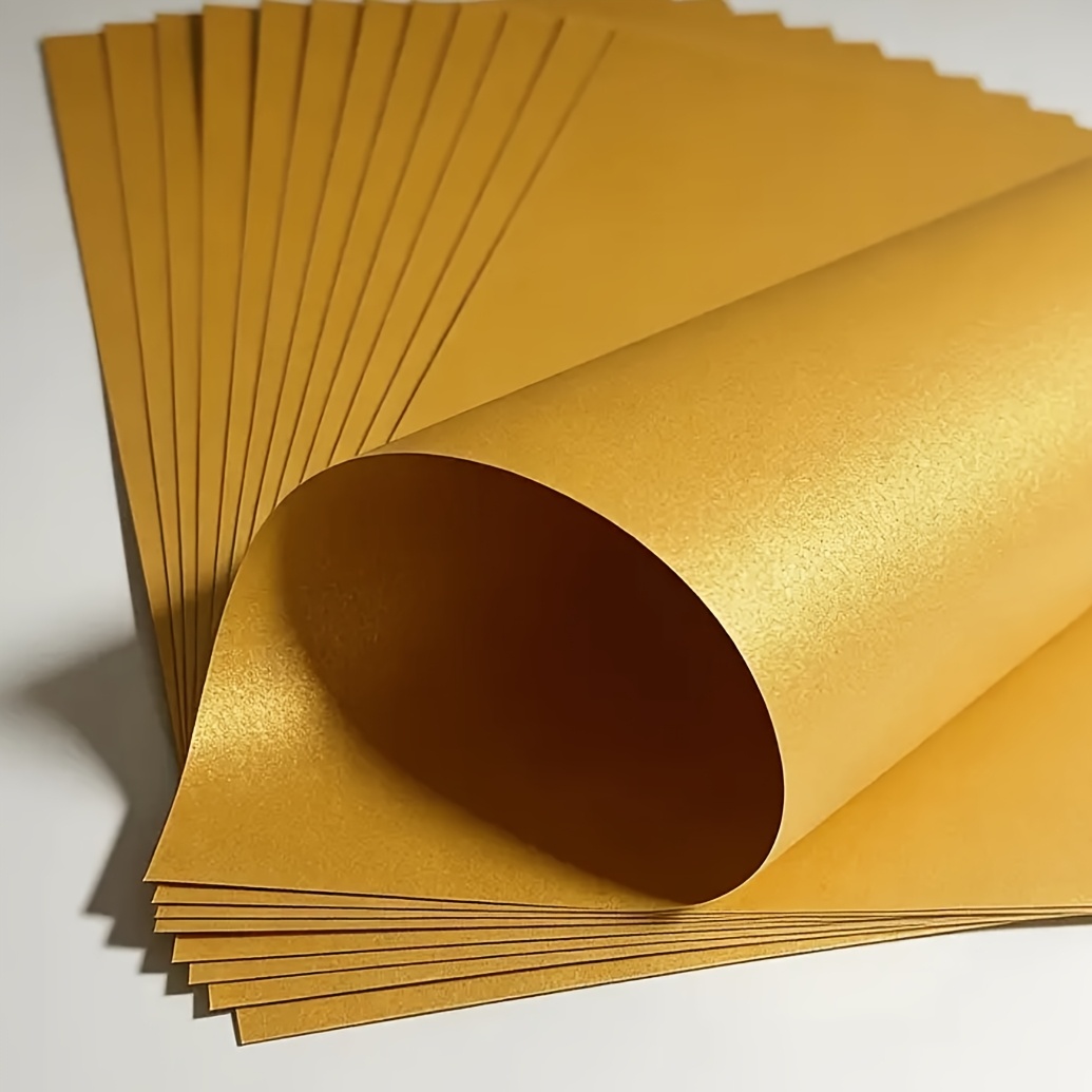 TEMU 19 Sheets Pearlescent Golden Cardstock Paper - A5 Suitable For Making Cards, Scrapbooking, Christmas Decorations & Party Supplies, Double-sided