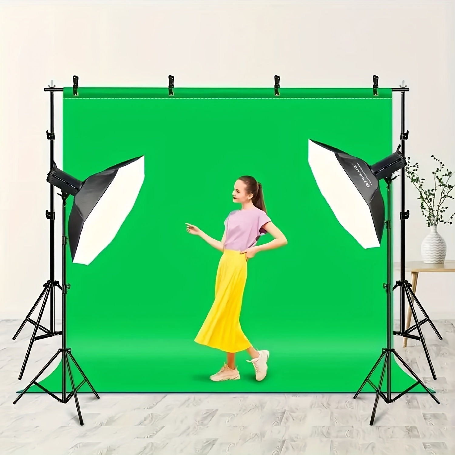 SLOW DOLPHIN Fotohintergrund-Ständer-Set – 3x2 M Verstellbar, Mit Metallbasis, Für Partys & Fotoshootings