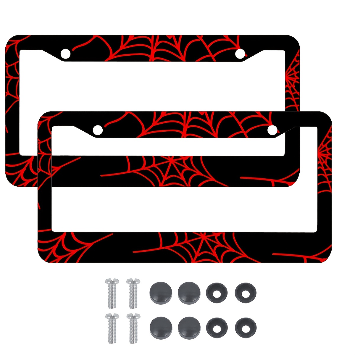 TEMU 2pcs Printing License Plate Frames, Standard 6 X 12 Inches For Us/mexico/canada, Abs Plastic, For Decorative Use , Anti-theft Auto Tag Frame,