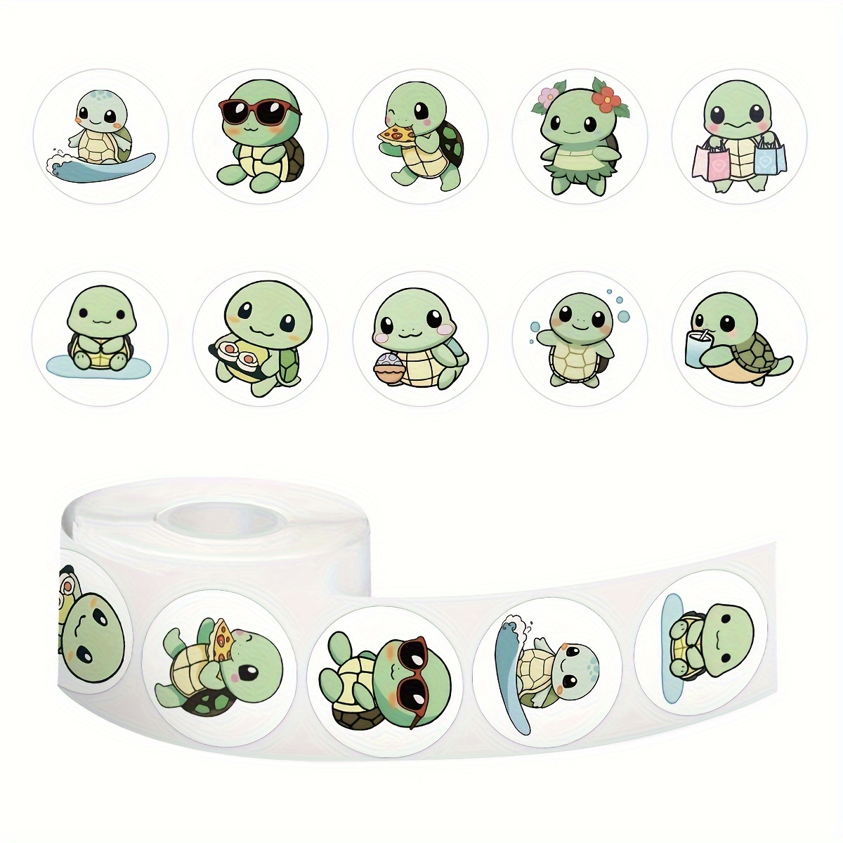 500pcs Stickers Stickers Roll 10 Styles, For Water Bottles, , Journaling, Laptop, Etc. For Party Favors Birthday, Decorate