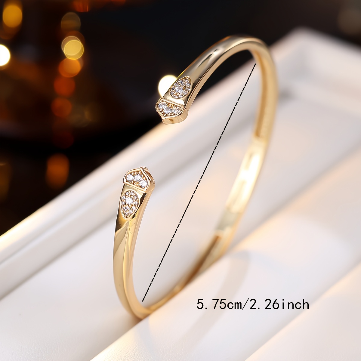 Light Luxury Minimalist Snake Open Bangle, Premium Hand Jewellery