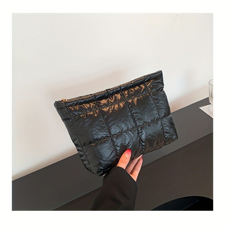 TEMU A Versatile Small Square Clutch, Checkered Casual Cosmetic Pouch