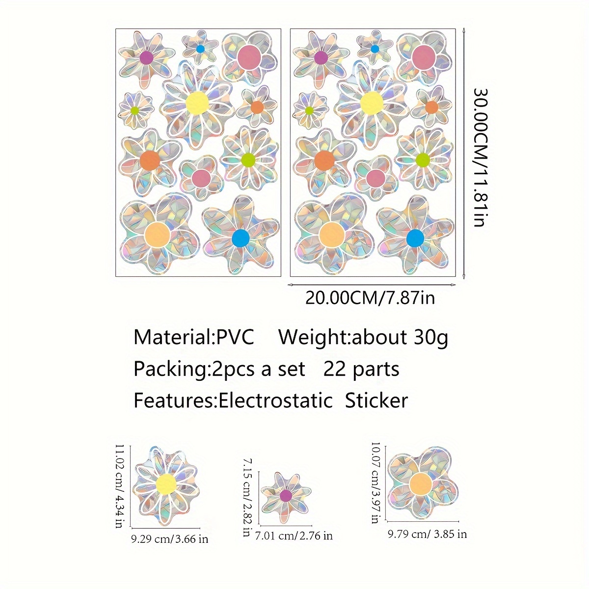 2pcs Stickers - & , Electrostatic Pvc Decals For Bedroom And Classroom Decor