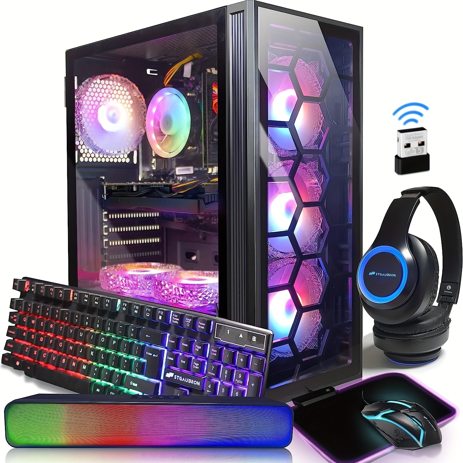 Gaming Desktop Pc Stgaubron Core I7 Geforce 2060 - Temu