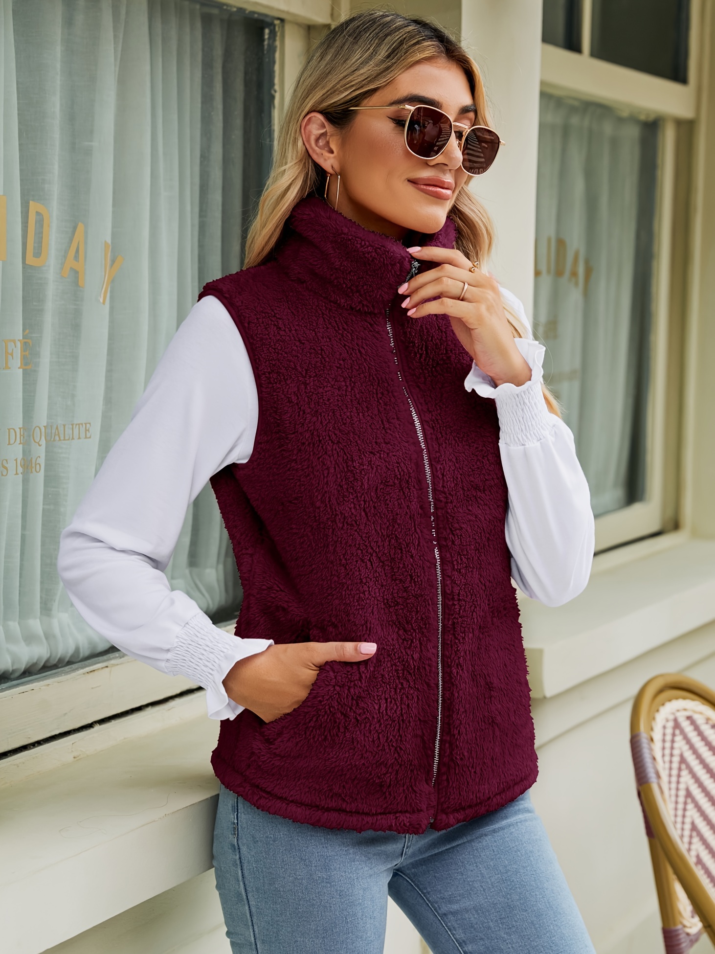 Ropa Chaleco Polar Mujer Chaqueta Forro Polar Mujer Chaqueta Sin Temu