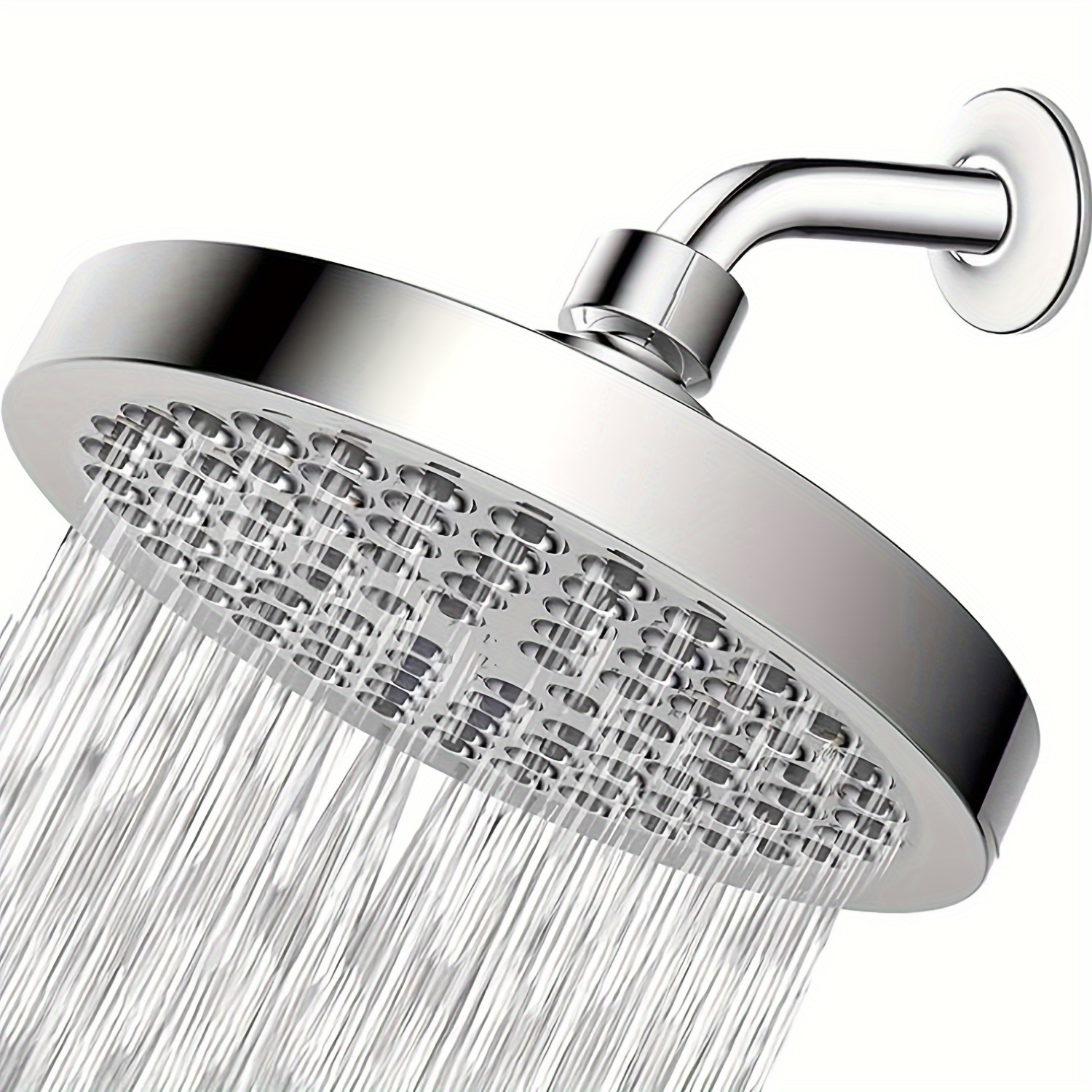 

High Pressure Rainfall Shower Head, 6 Inches Luxury Modern Showerhead With Perfect Adjustable Replacement, Removable Restrictor, Easy Installation For Your Bathroom Shower Heads (chrome Plated)