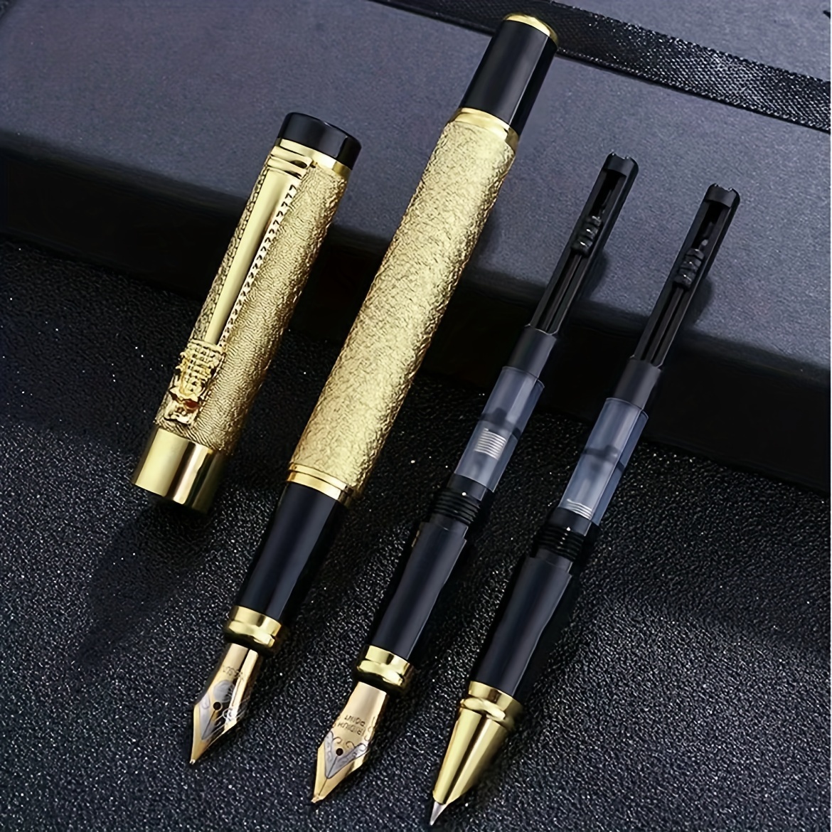 TEMU 3pcs/box Matte Metal Fountain Pen, Daily Writing Nib 0.38mm/0.5mm/1.0mm, Pen For Writting Practice - Calligraphy Practice & Wonderful Surprise Gifts!