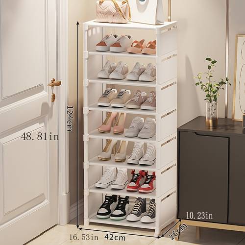 1pc 8 layer width increased shoe cabinet shoe storage saving vertical shoe rack adjustable layers stackable suitable for home entrance bedroom and home shoe storage cabinet easy shoe storage for school