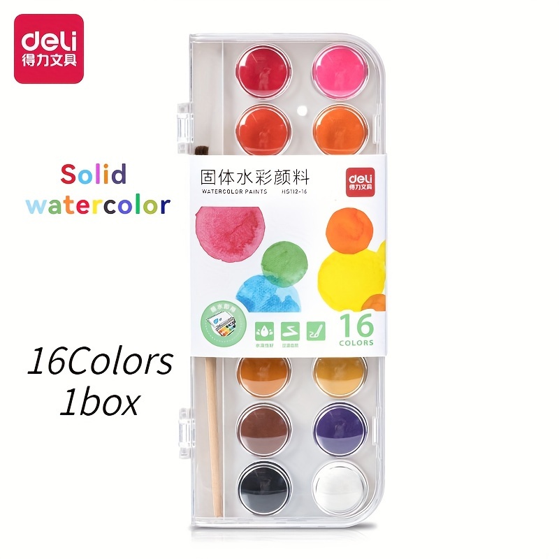 

Deli Watercolor Paint Set - 16/28/36/48 Colors, Solid Watercolor Pan Sets For Artists And Students, Portable, Non-toxic, Easy-to-clean Paints, Ideal For , Suitable For Age 14+