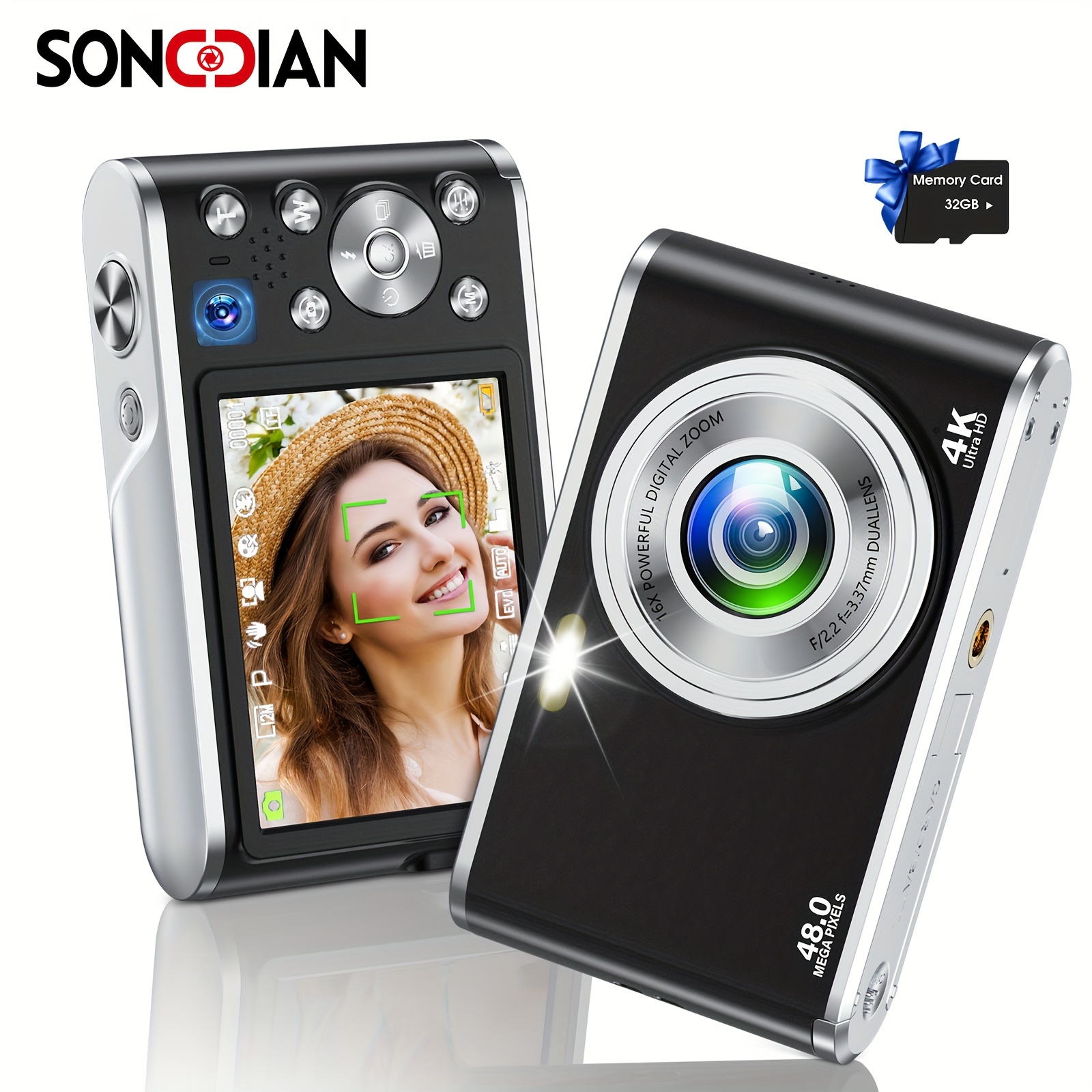 Appareil Photo Numérique Rétro 4K - Zoom Optique 16x, écran 2,3", Carte 512 Go Incluse - 11