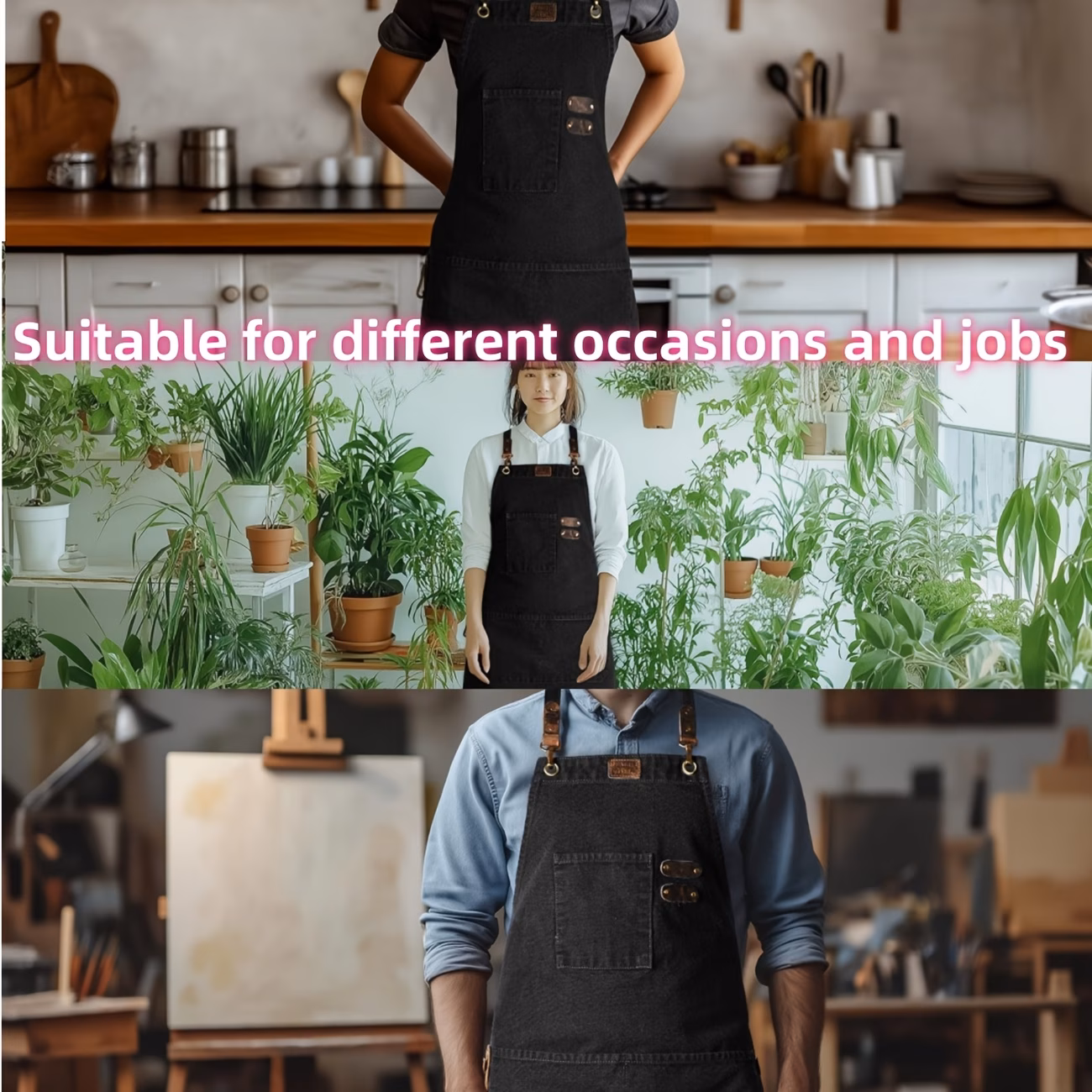 sturdy and waterproof canvas work aprons for men and women featuring adjustable cross straps essential kitchen aprons are perfect for heavy duty tasks in shops suitable for mechanics technicians carpenters Product details 4