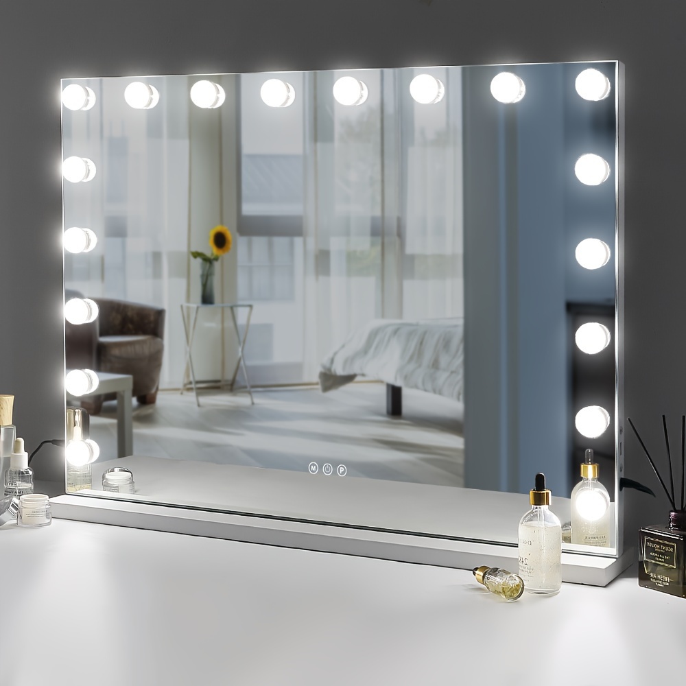 

Makeup Vanity Mirror With 3 Colors Lights, Usb Charging Port, Tabletop Or Wall Mount 32''x23'', Valentine's Day Gift, Valentine's Day Gift