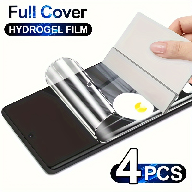 

4pcs Full Cover Hydrogel Films For /8a/8/7 Pro/7a/7/6 Pro/6a/6, Soft Phone Protective Film, With Fingerprint Recognition, Ultra Hd Anti-scratch Anti-fingerprint, Not Glass