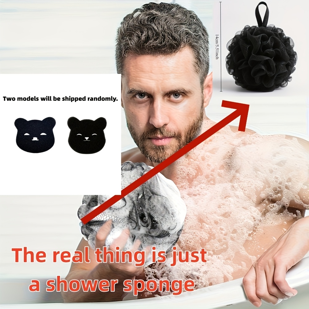 2pcs Soft Mesh Shower Sponge Set with Ergonomic Handle