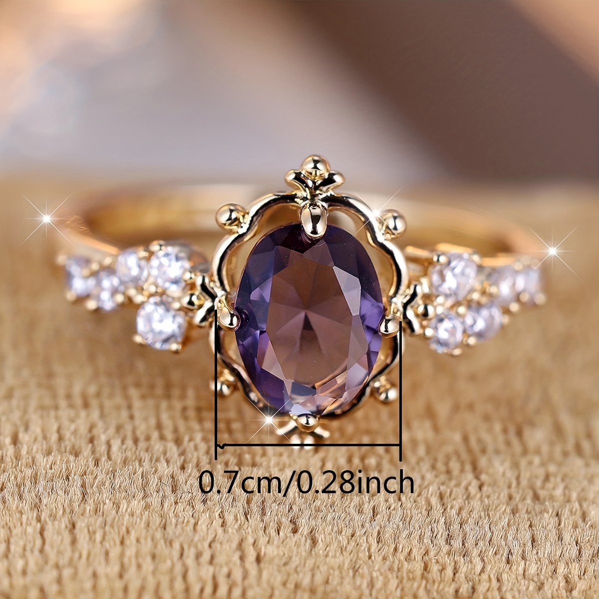 Vintage Egg Shape Zirconia Engagement Ring
