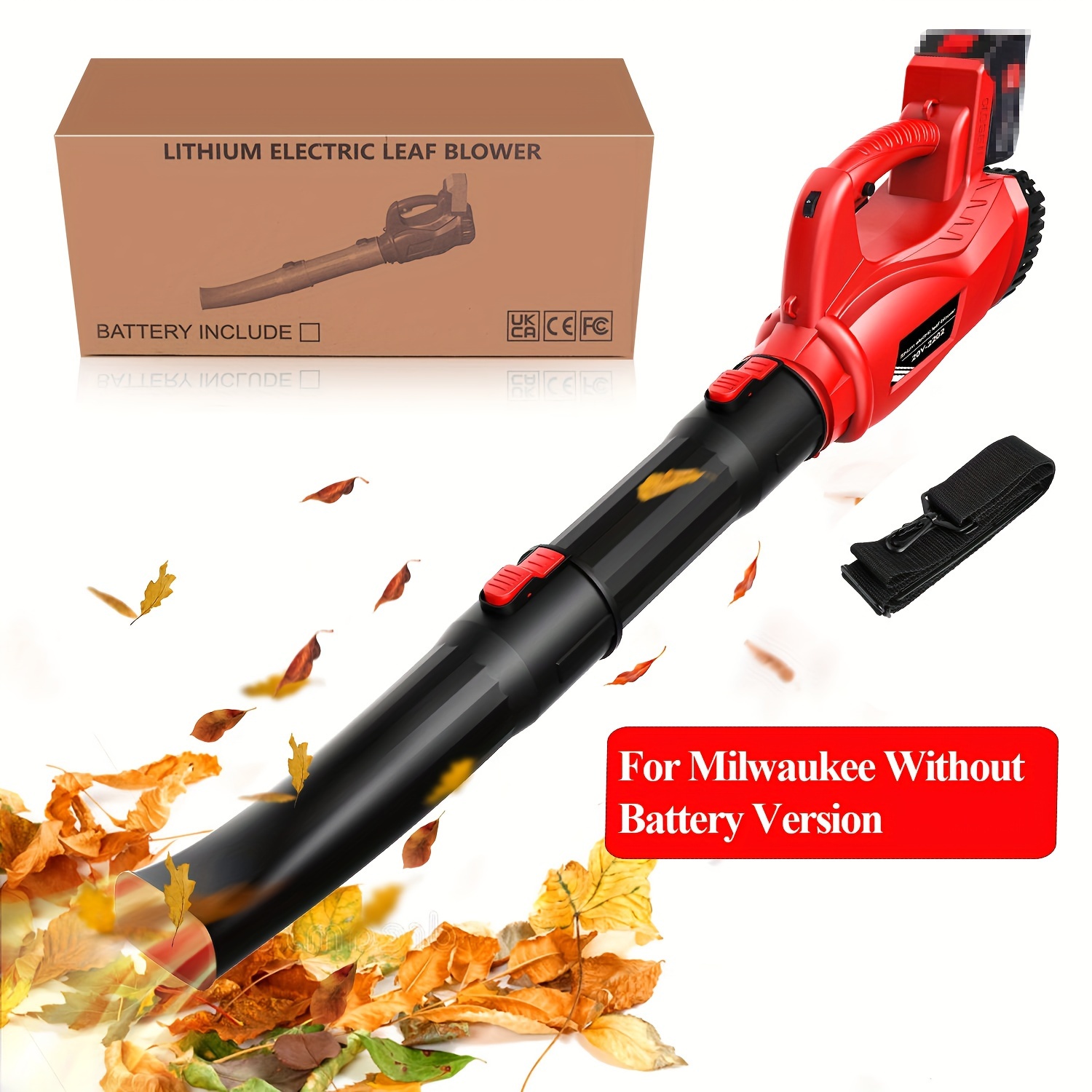 

Leaf Blower For , 6 To 150mph, 2-in-1 Handle Electric Blower (battery Not Included) Lightweight For Lawn