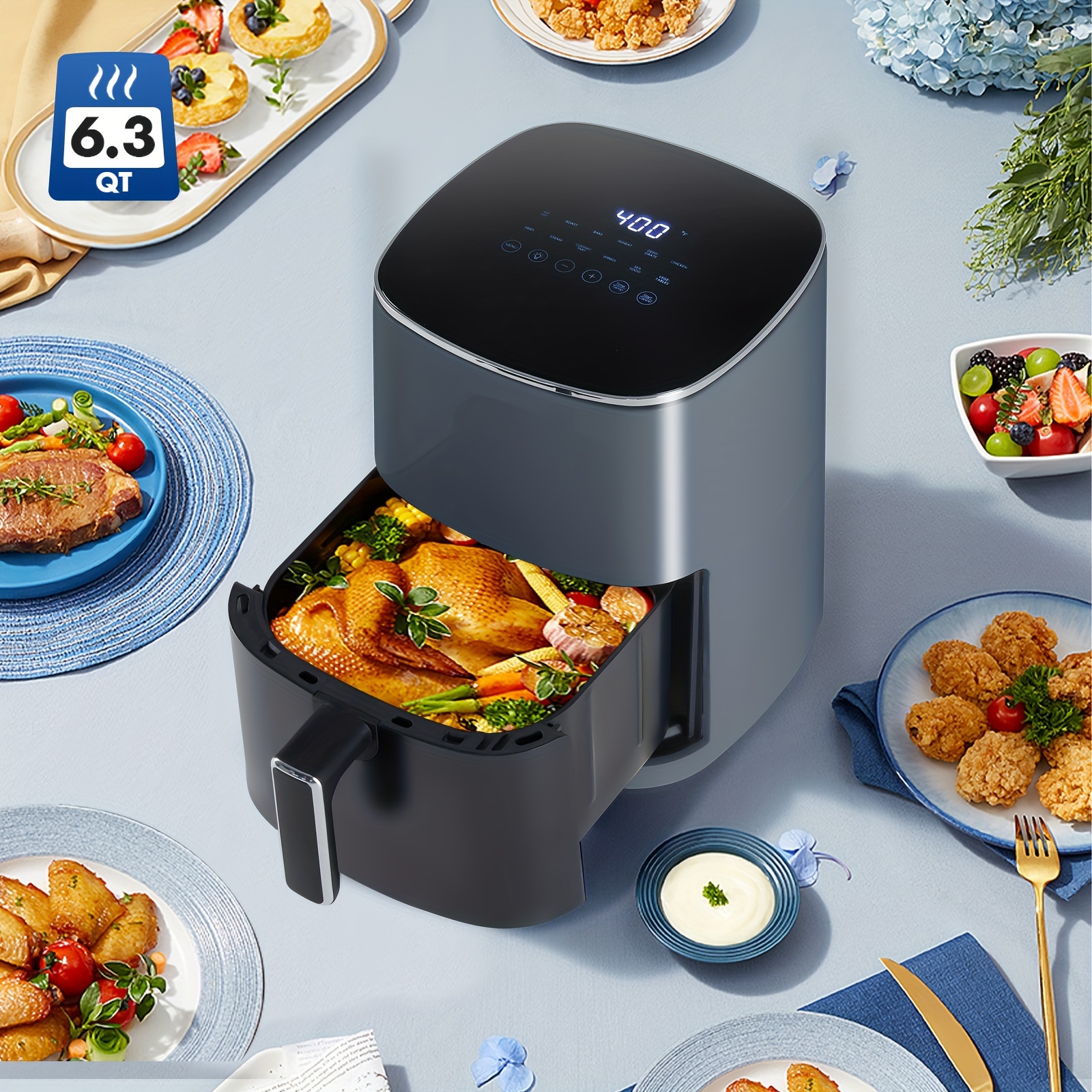 TEMU Air 6 Qt, 12-in-1 Display Cooker , -saving, Nonstick And Dishwasher Safe And