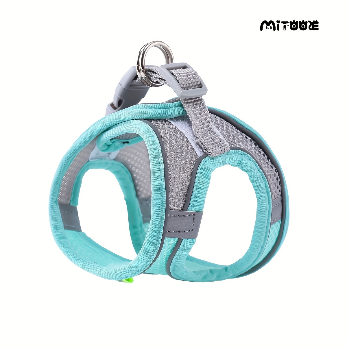 Image of Mitooe 1pc Soft Breathable Mesh Escape-proof Adjustable No-pull Reflective Vest Harness For Small - Comfortable Safe Walking Harness With Grid Pattern, Options, Small Breathable Dog Harness
