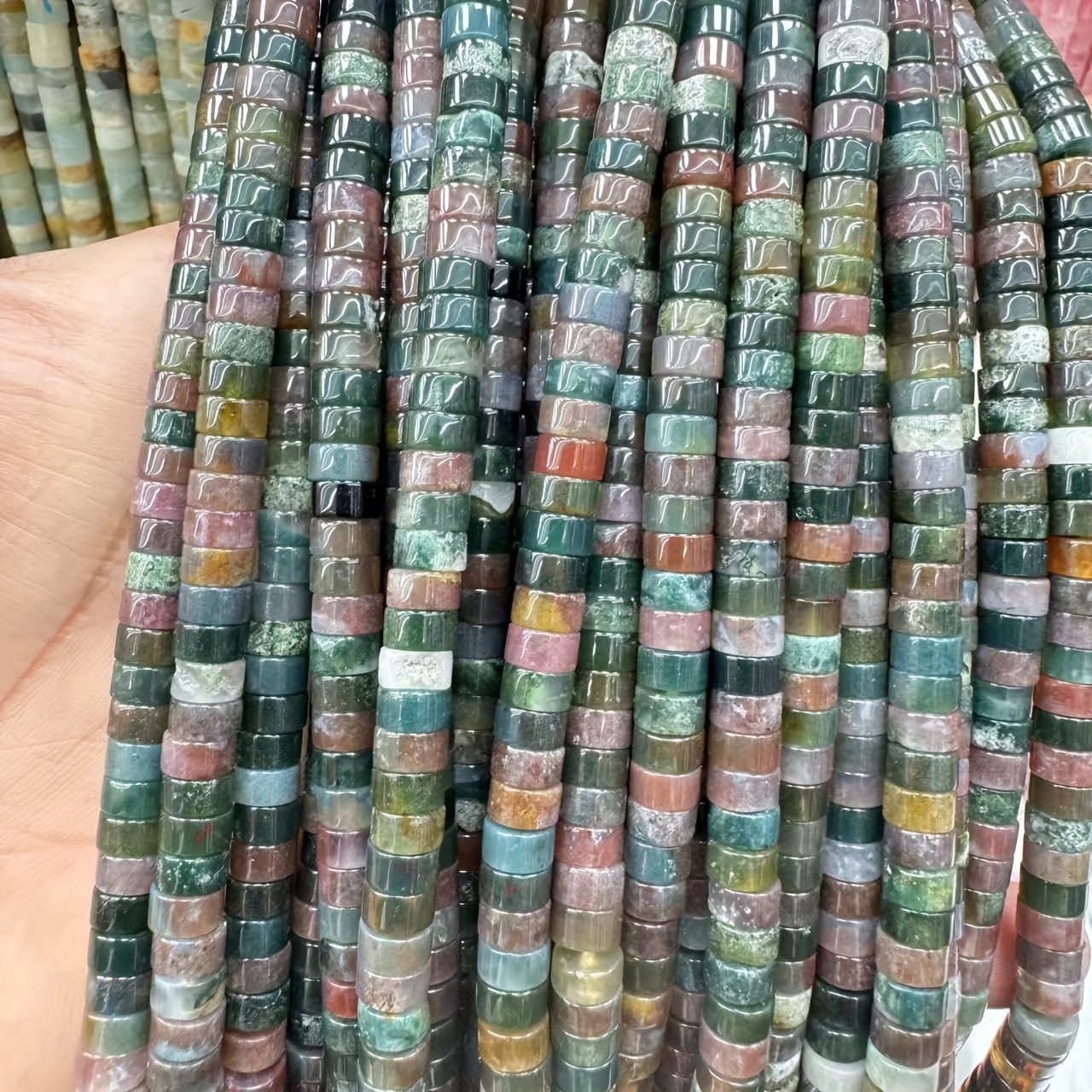 Natural Indian Agate Beads, 116pcs 3x6mm for Jewelry Making