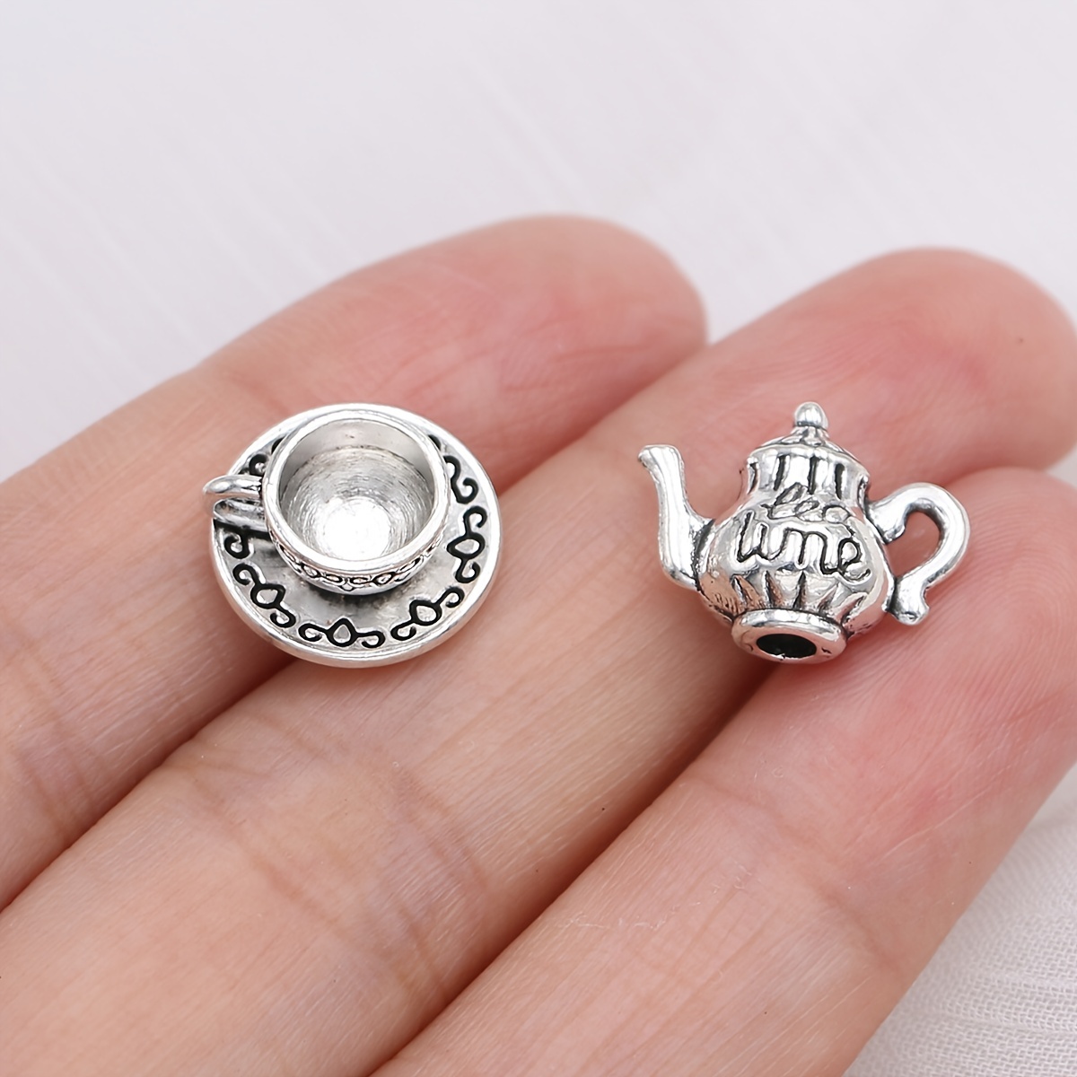 

10pcs Coffee Cup Charms Teapot Pendants For Jewelry Making Diy Handmade Halloween Necklace Bracelet Earrings Key Chain Accessories Micro-landscape Decorative For Home