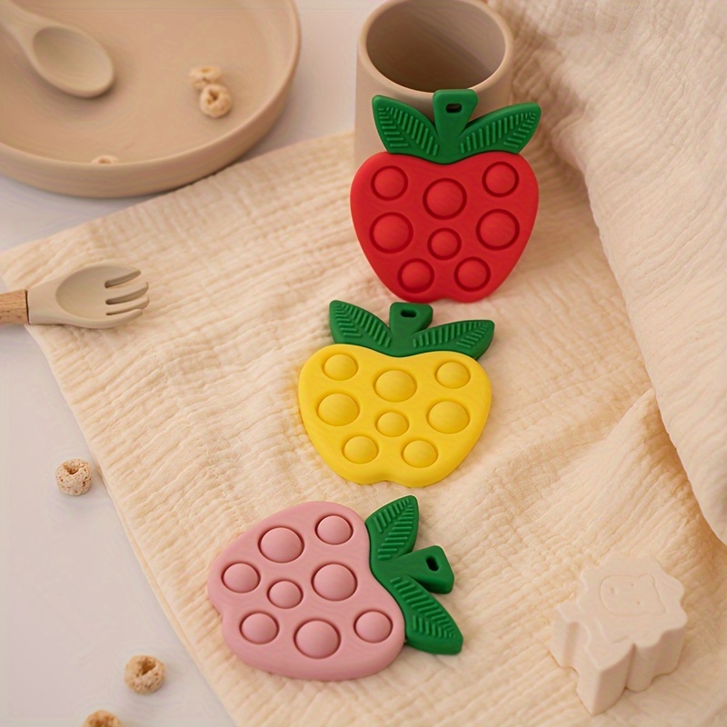 Juguetes antiestrés adorables con forma de manzana, accesorios de viaje para bebés, regalo divertido de silicona para niños y niñas, juguete de conteo para niños pequeños, regalos de Navidad, Halloween y Acción de Gracias