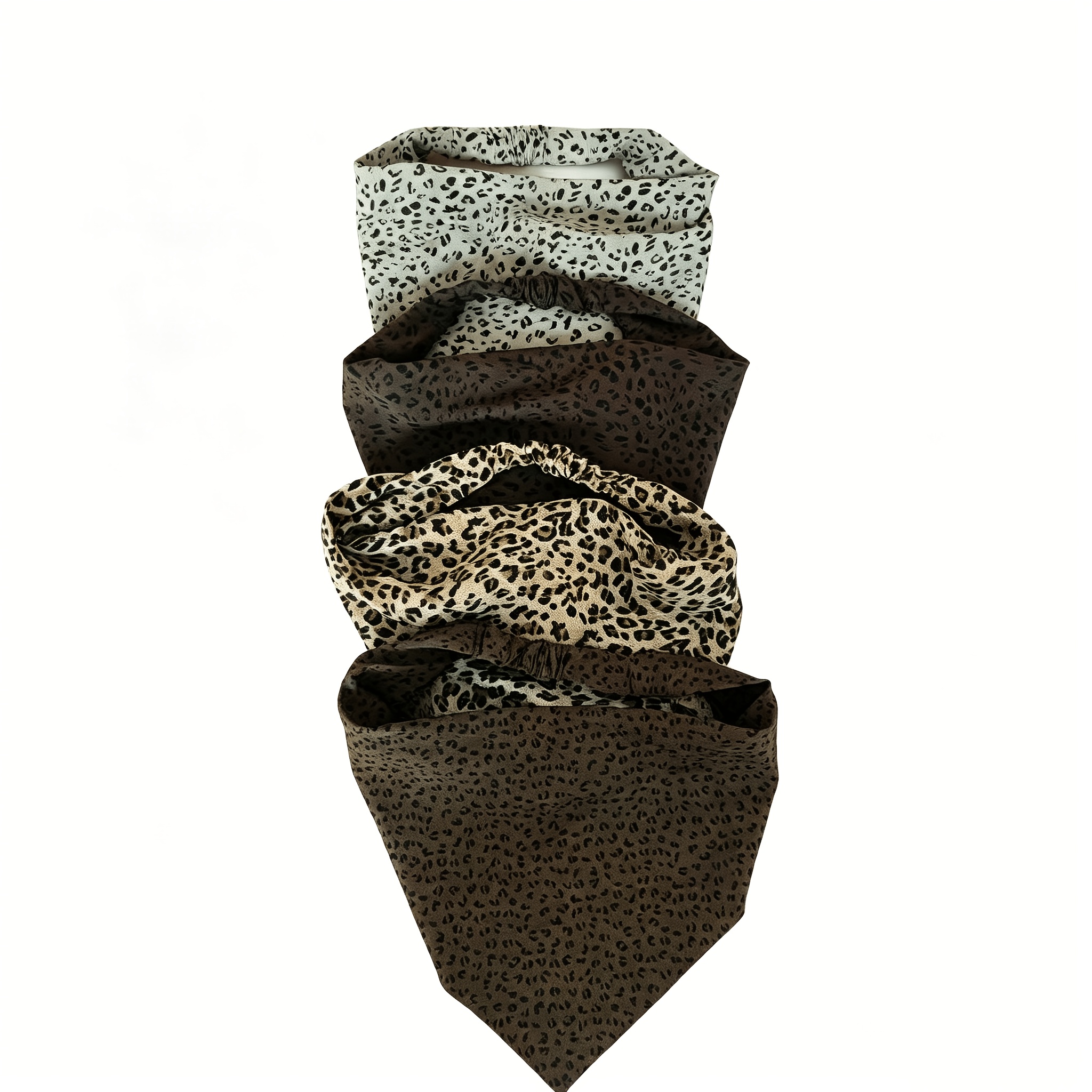 TEMU 4pcs Fashionable Headbands, New Elastic Head Cover All-match Decorative Triangle Scarf Unisex Headband