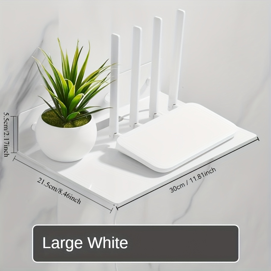 E-shop Multifunktionaler Wandregal, Schwarzes Edelstahlregal für verschiedene Einsatzbereiche - Klassisches Design mit Bohrmontage, Ideal für Router,