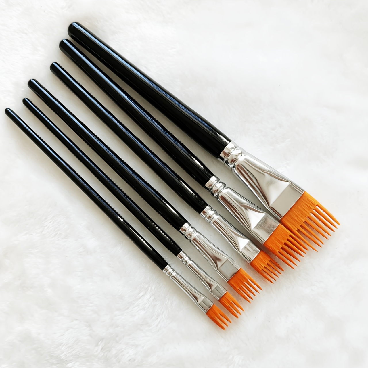 6pcs Flower Brushes For Painting Leaves, Feathers, Fur, Wood Grain, Grass, And Detailed Multi-angle With Nylon Bristles