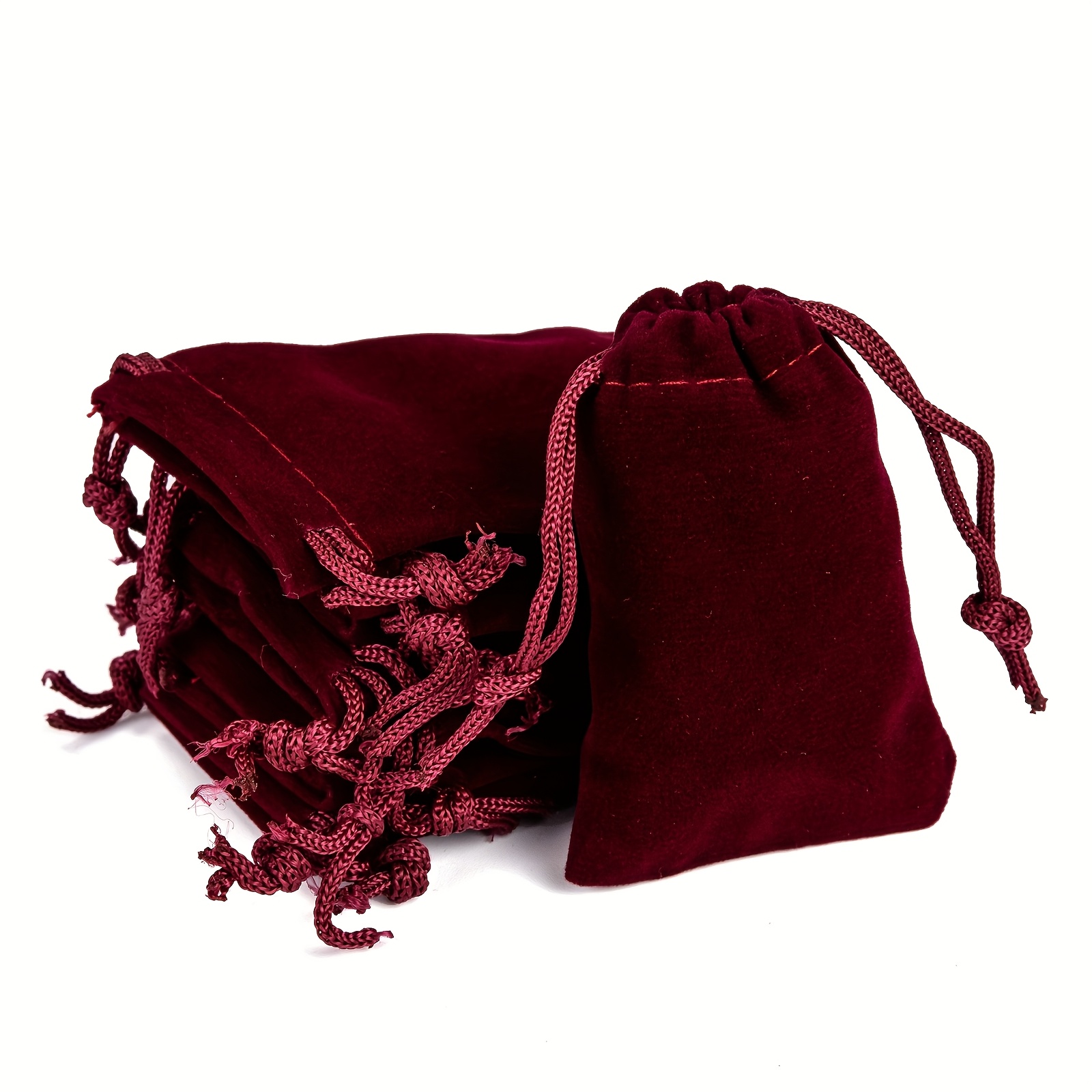 E-shop 50 7X5Cm Samt Geschenktüten mit Kordelzug - Weiche Plüsch Schmuckbeutel mit Quasten für Weihnachten Geburtstag Hochzeit Kleine Geschenke