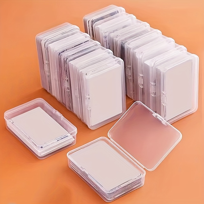 E-shop 20 Stück Transparente Kartenbox mit Deckel, Robuste und Stapelbare Mini-Aufbewahrungsbox, Verwendet zur Aufbewahrung von Spielkarten,