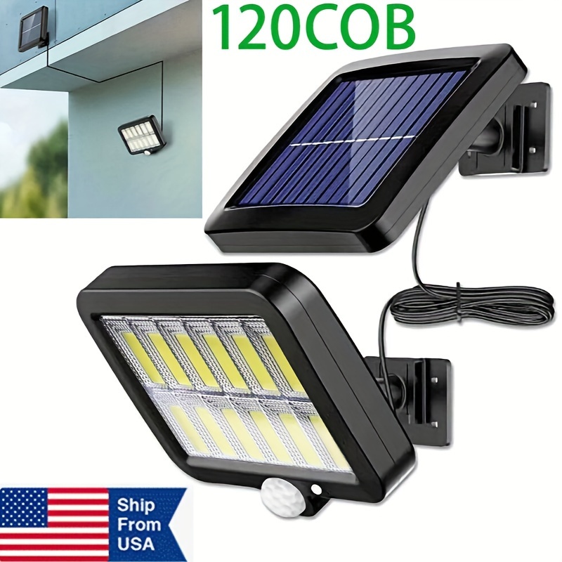 

120 Led Solar Outdoor Flood Lights With Remote Control, 3 , Motion Sensor, Plastic, Wall-mounted For Backyard & Garage Security, Solar Garden Lights Outdoor Waterproof