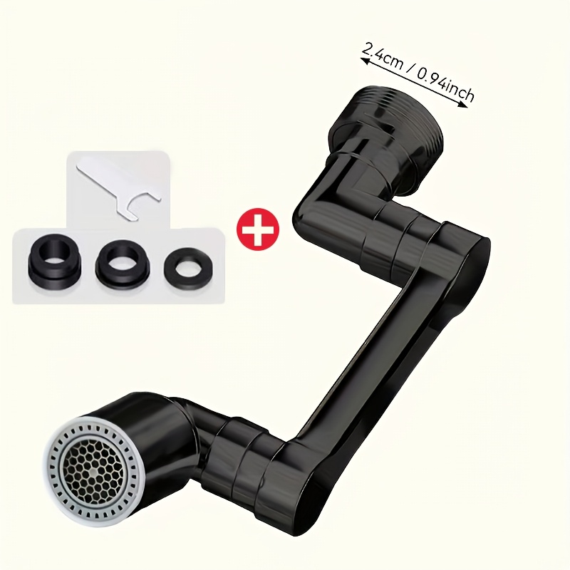 Image of 1pc, 1440° Copper Alloy Universal Swivel Faucet Spray Head, Suitable For Extension Faucet, Aerator Spout, Kitchen Faucet, Wash Basin Robot Arm Faucet Extender, Sink Additions Valentine's Day Gift