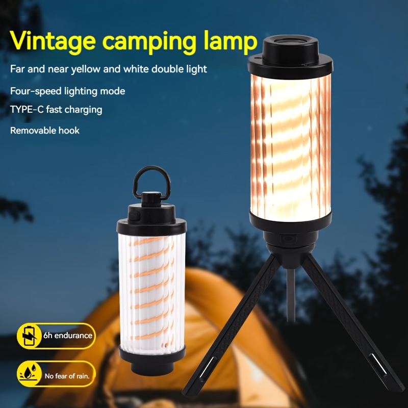1pc Portable Outdoor Camping Lamp Usb Charging Standing Light